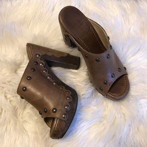 Stuart weitzman - leather clog heels